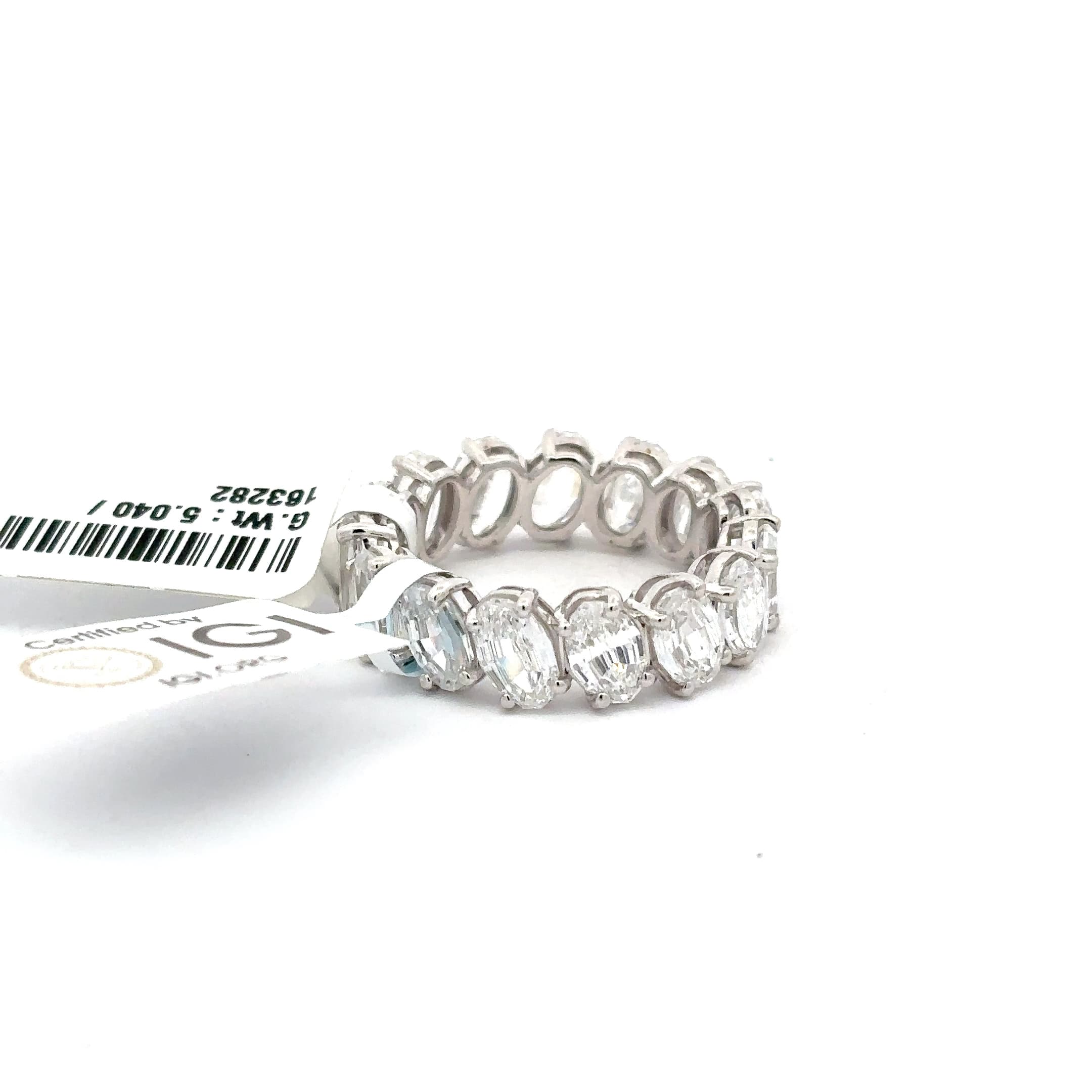 Oval Cut Diamond Eternity Ring in White Gold 5