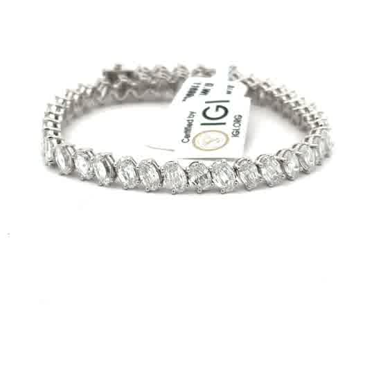 Oval Cut Diamond Tennis Bracelet in White Gold