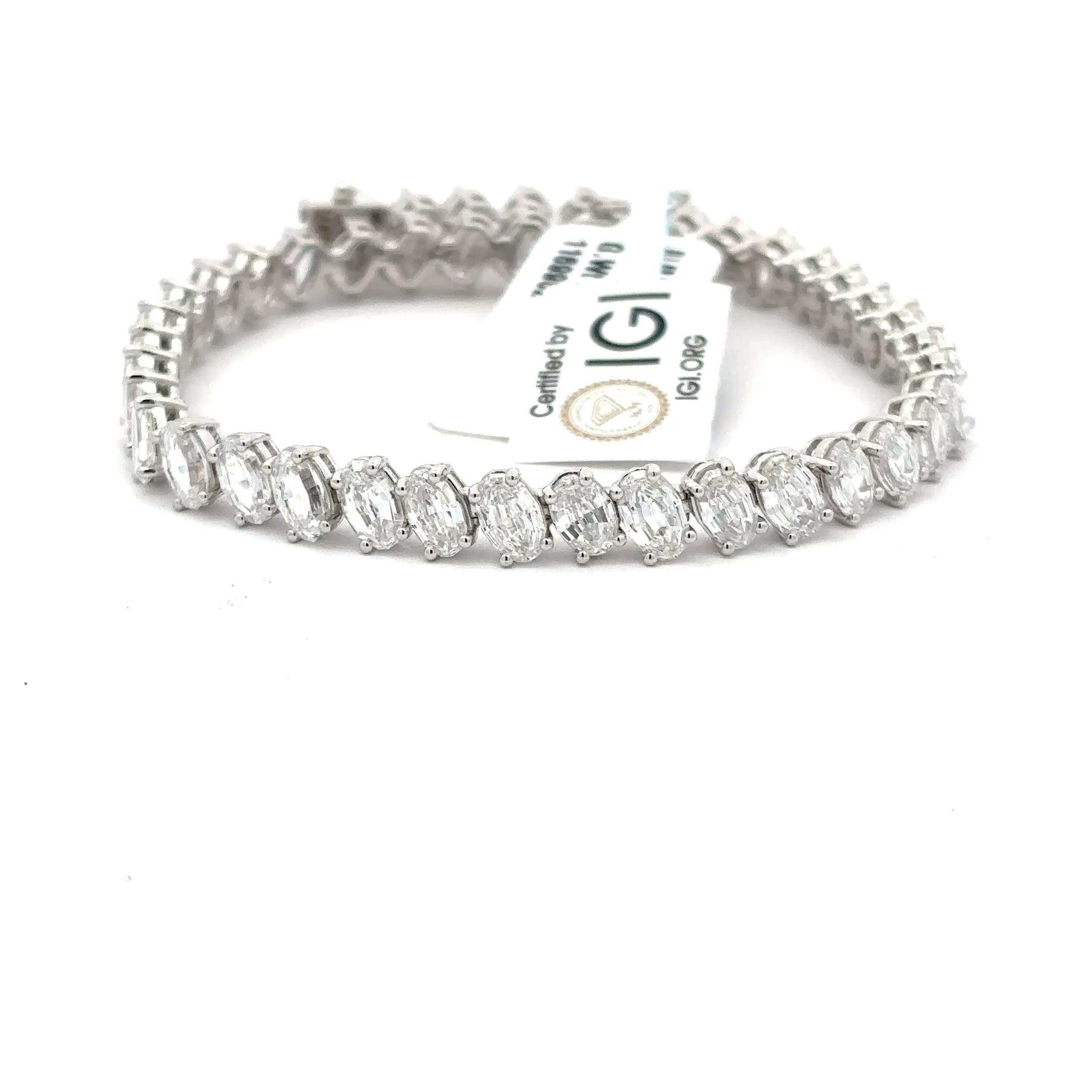 Oval Cut Diamond Tennis Bracelet in White Gold 2