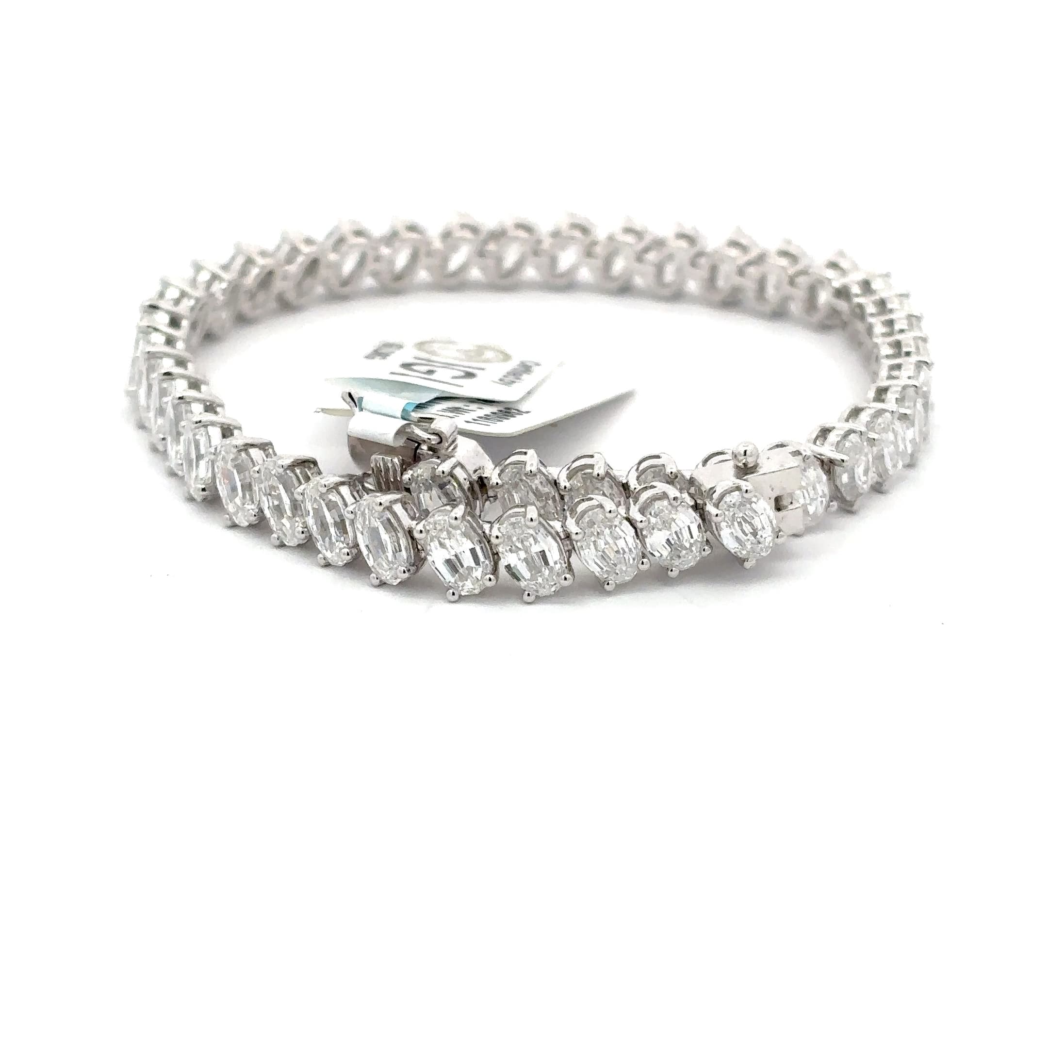Oval Cut Diamond Tennis Bracelet in White Gold 4