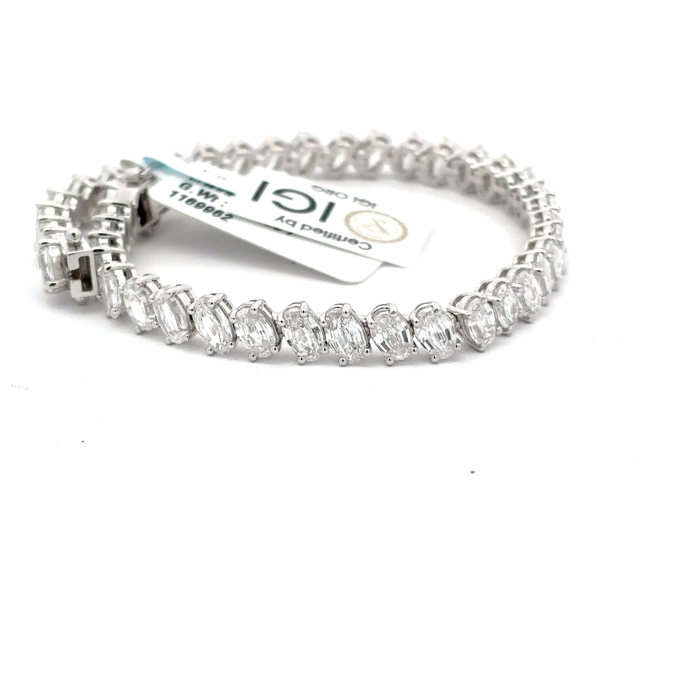 Oval Cut Diamond Tennis Bracelet in White Gold 5
