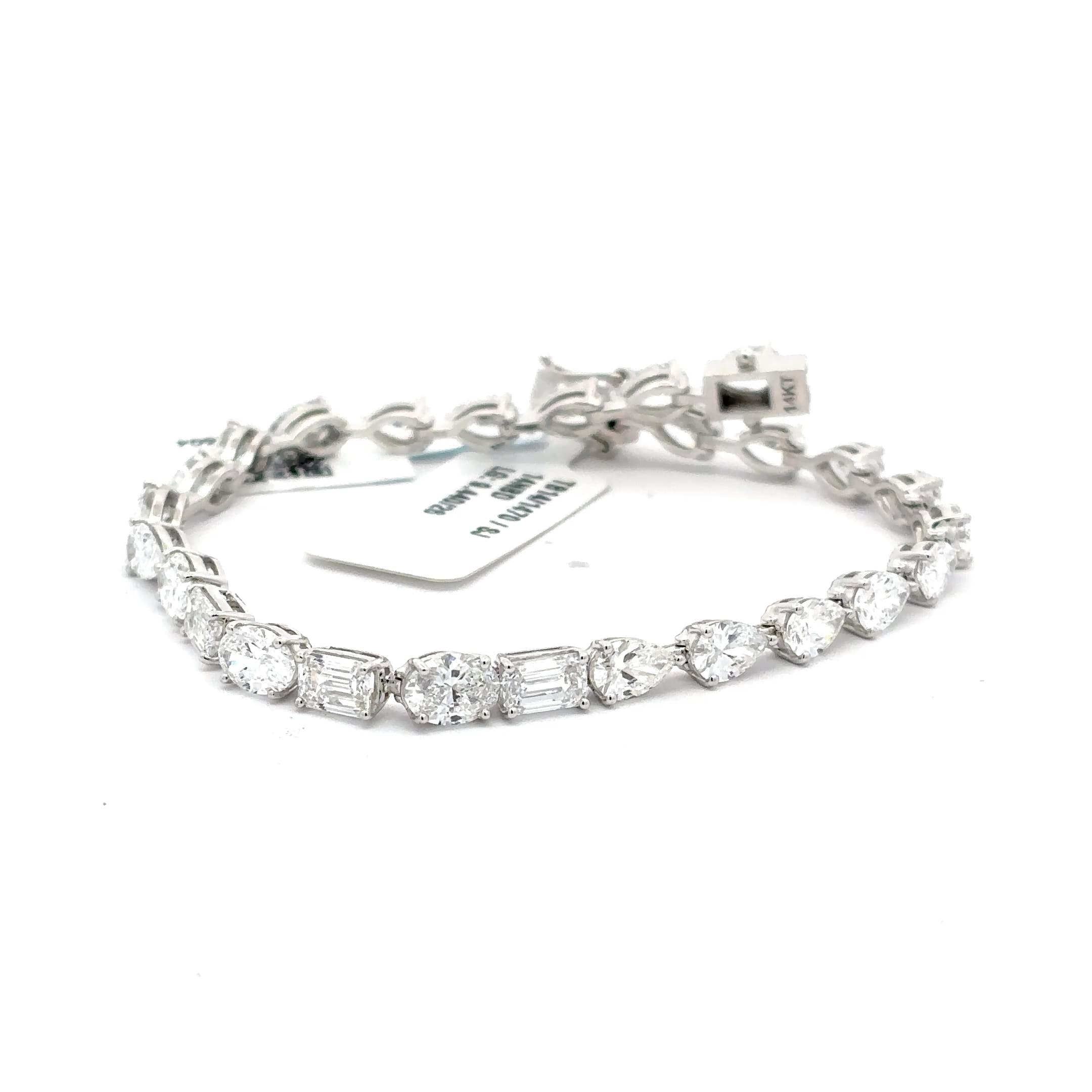 Multi-Shape Diamond Tennis Bracelet in White Gold 2