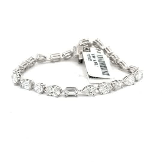 Multi-Shape Diamond Tennis Bracelet in White Gold