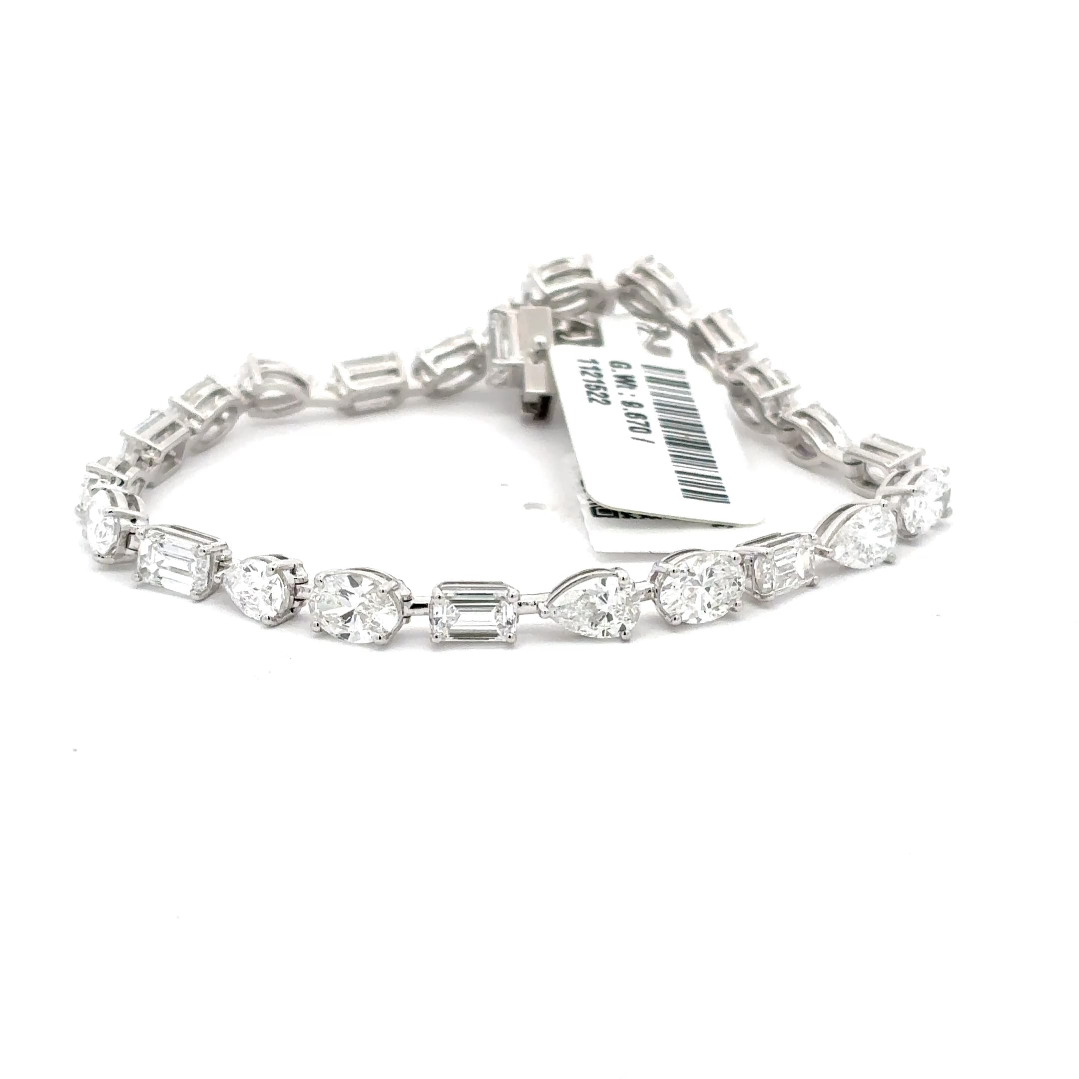 Multi-Shape Diamond Tennis Bracelet in White Gold 2