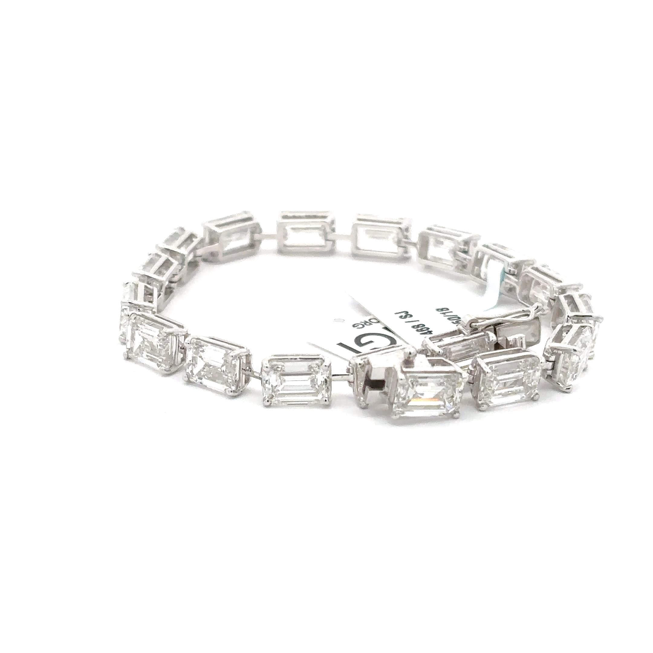 White Gold Emerald-Cut Diamond Tennis Bracelet 4
