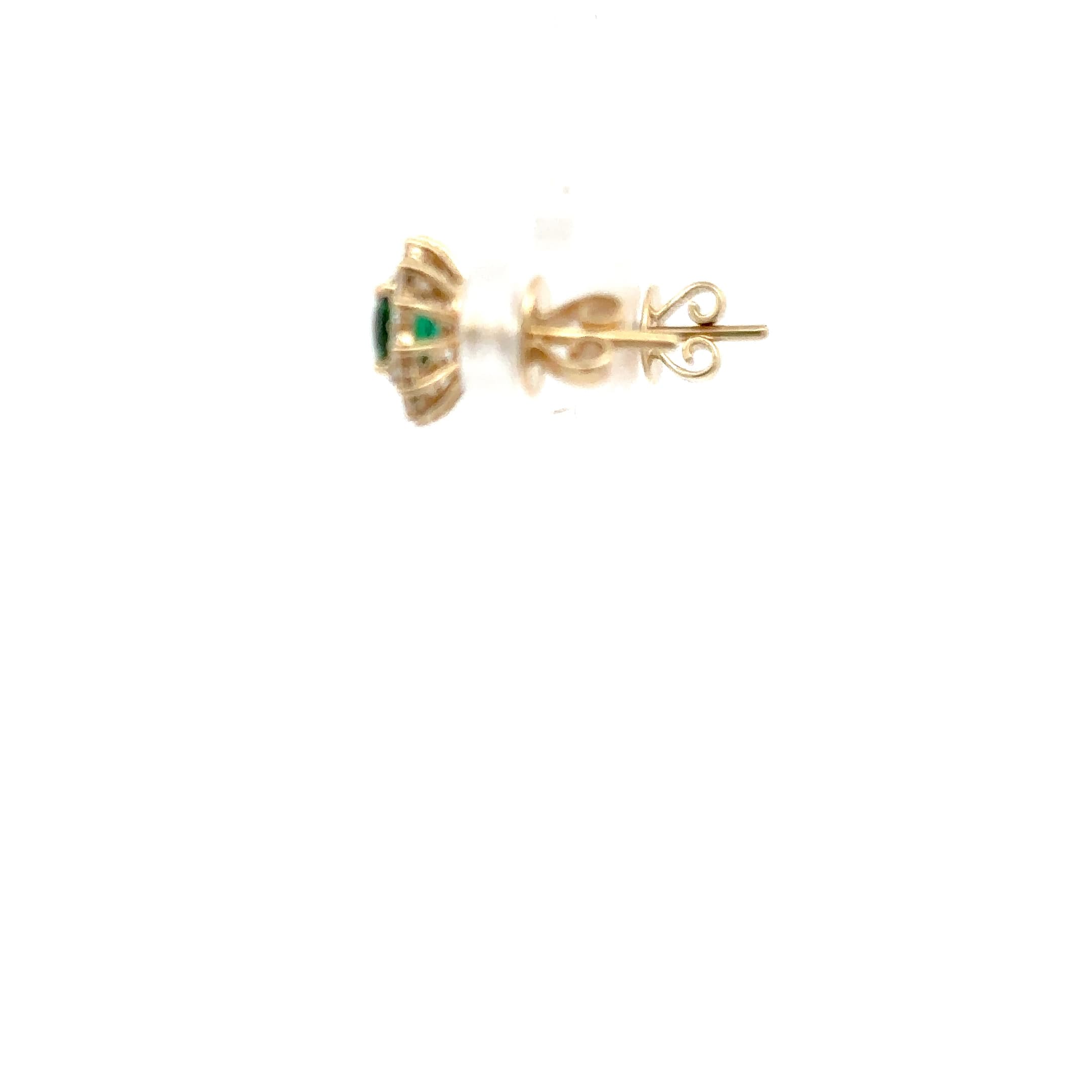 Emerald Cluster Stud Earrings in Yellow Gold 3