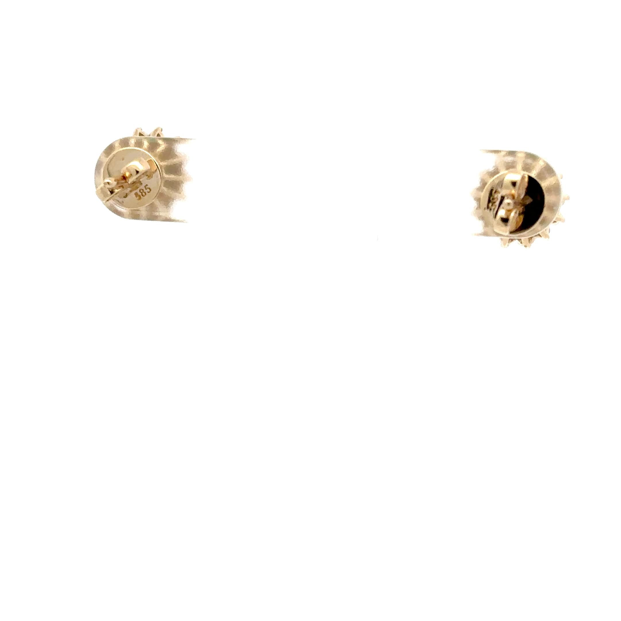 Emerald Cluster Stud Earrings in Yellow Gold 4