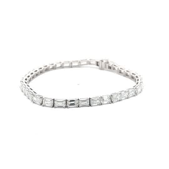 Emerald-Cut Diamond Tennis Bracelet in White Gold