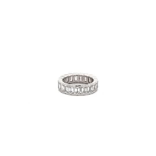 White Gold Emerald-Cut Diamond Eternity Band. 4.57g