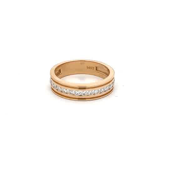 Channel Set Diamond Eternity Band in Rose Gold