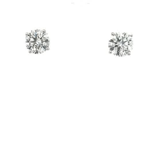 White Gold Round Brilliant Diamond Stud Earrings. 9.23cts