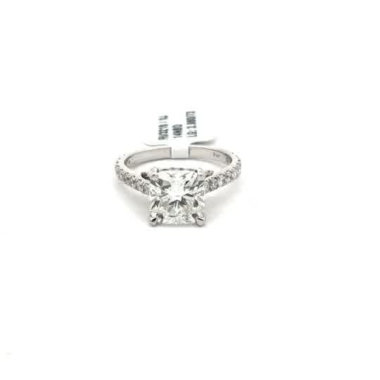 White Gold Cushion Cut Diamond Engagement Ring