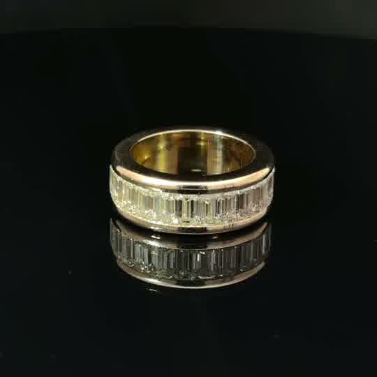 Channel Set Baguette Diamond Eternity Ring in Yellow Gold