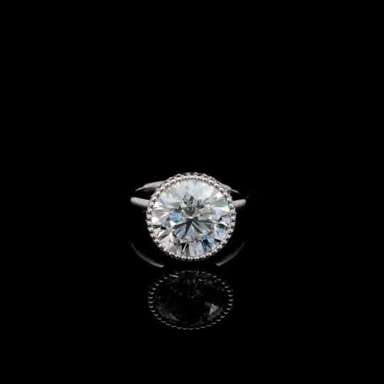 White Gold Milgrain Bezel Diamond Solitaire Ring
