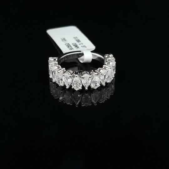 Pear-Cut Diamond Eternity Ring in White Gold