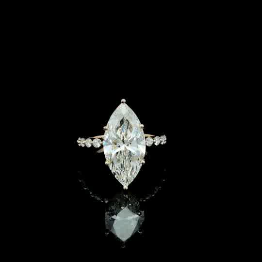 Marquise Cut Diamond Ring in Yellow Gold