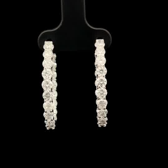 White Gold Diamond Inside-Out Hoop Earrings