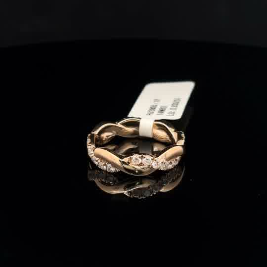 Twisted Diamond Braided Eternity Ring in Yellow Gold