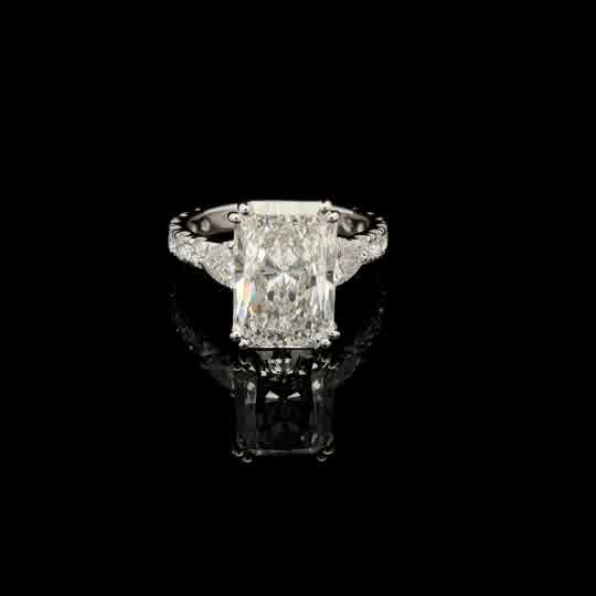 White Gold Radiant Cut Diamond Multi-Stone Ring