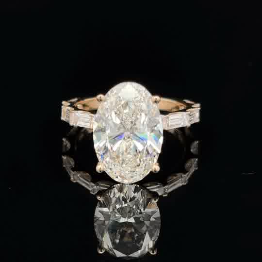 Oval Cut Diamond Solitaire Ring in Yellow Gold