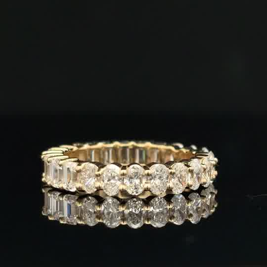 Yellow Gold Mixed Shape Diamond Eternity Ring
