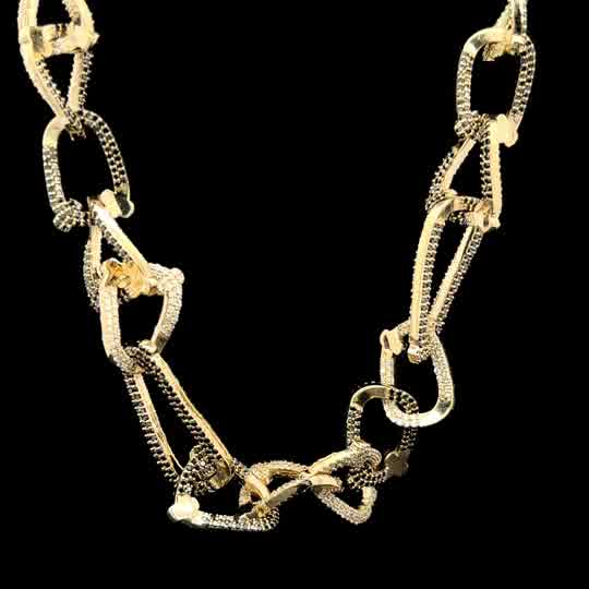 Yellow Gold Black Diamond Chain Necklace