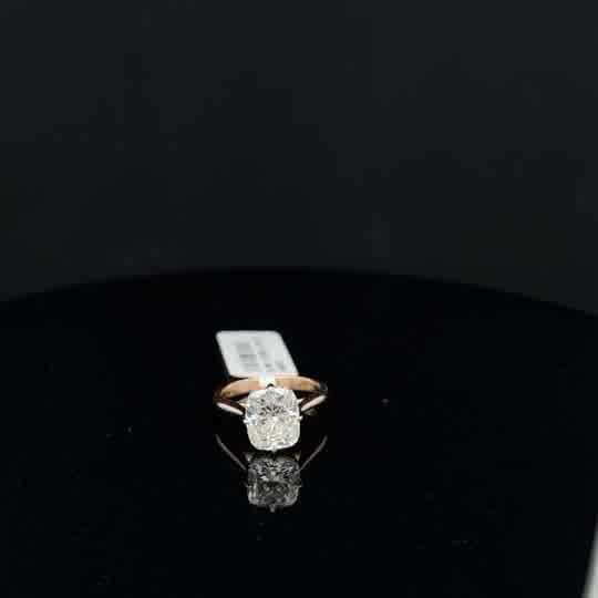 Cushion Cut Diamond Solitaire Ring in Rose Gold