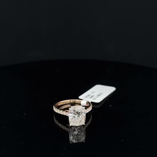 Rose Gold Cushion Cut Diamond Pavé Engagement Ring