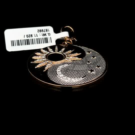 Diamond Sun and Moon Yin-Yang Pendant in Rose Gold