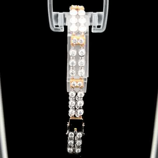 Double Row Diamond Tennis Bracelet in Yellow Gold