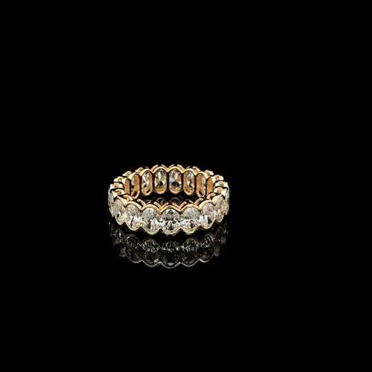 Oval Diamond Eternity Ring in Yellow Gold