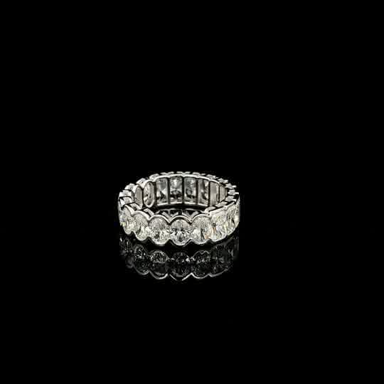 Oval Cut Diamond Eternity Ring in White Gold
