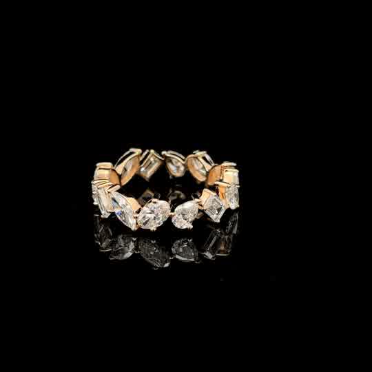 Mixed Shape Diamond Eternity Ring in Yellow Gold