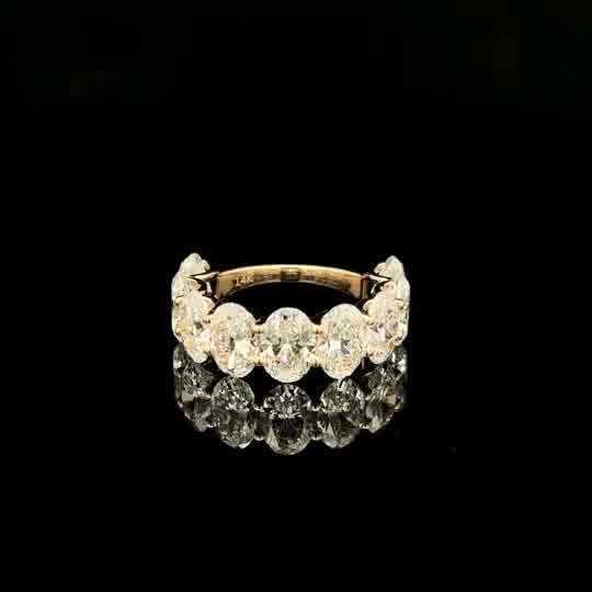 Oval Diamond Eternity Ring in Yellow Gold