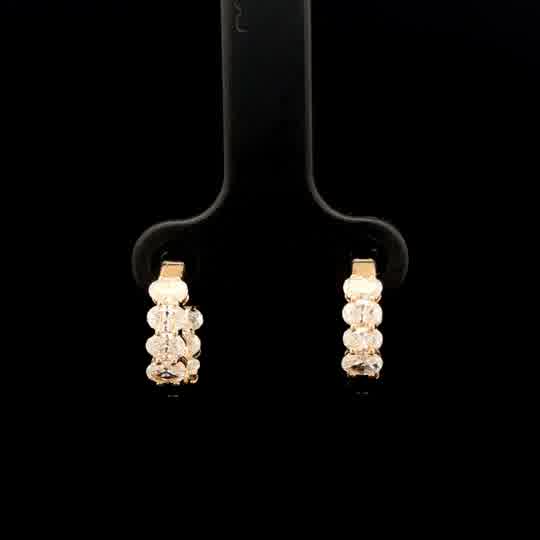 Yellow Gold Diamond Hoop Earrings