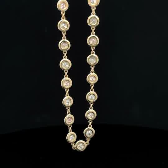 Bezel-Set Diamond Station Necklace in Yellow Gold